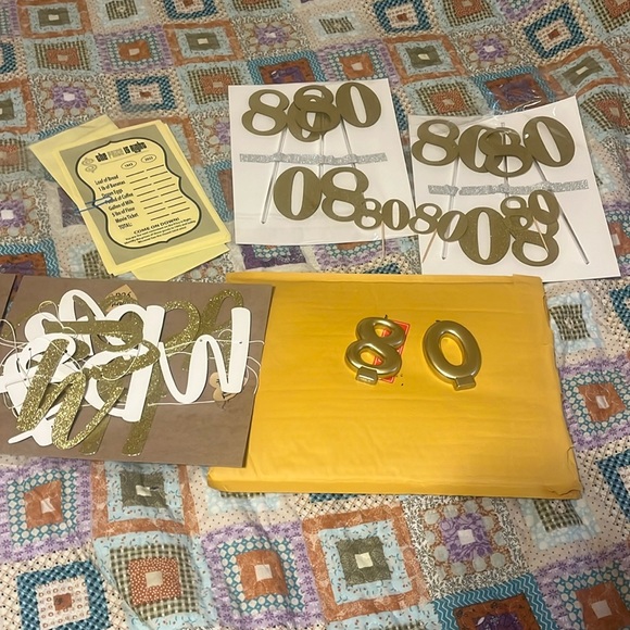 Hand Crafted Other - 80th birthday party decorations